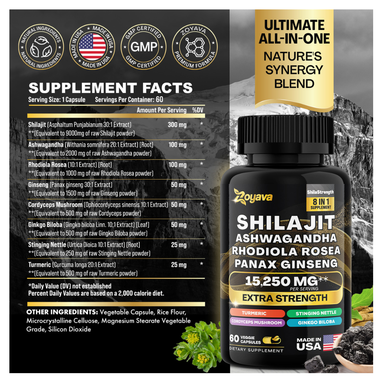 Zoyava Powerful Duo For Immunity, Gut Health, And Vitality: Bovine Colostrum Capsules (5250Mg) & Shilajit Power Shilastrength Blend (15,250Mg)