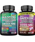 Zoyava Harmonize Health And Vitality: Sea Moss 16-In-1 Magic Moss Super Blend (19,445Mg) & Saffron Zestyzen Powerhouse (4,000Mg)