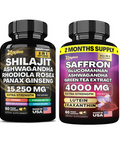 Zoyava Elevate Your Vitality & Wellness: Shilajit Power Shilastrength Blend (15,250Mg) & Saffron Zestyzen Powerhouse (4,000Mg)