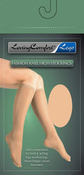 Loving Comfort Knee High Support Stockings Firm Beige Open Toe Large 1 Pair By Scott Specialties
