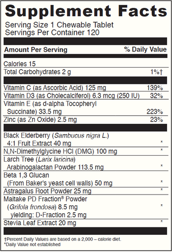 DaVinci Immuno-DMG w. Elderberry/Vit D3120 tabs