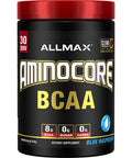 Allmax Nutrition Aminocore: Bcaa Supplement Powder Blue Raspberry 30 Servings