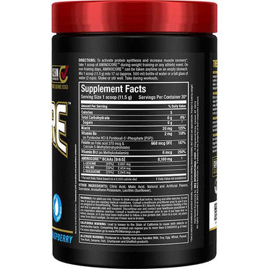 Allmax Nutrition Aminocore: Bcaa Supplement Powder Blue Raspberry 30 Servings