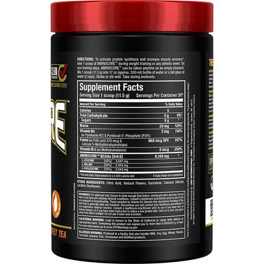 Allmax Nutrition Aminocore: Bcaa Supplement Powder Sweet Tea 30 Servings