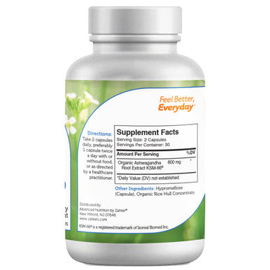 Zahler's Ashwagandha 600 Mind Spirit 60 Capsules