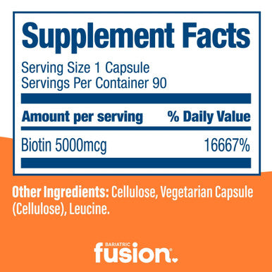 Bariatric Fusion healthy Biotin 90 Capsules
