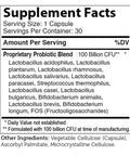 Zahler's Biodophilus 100 Billion Digestive Health 30 Capsules