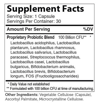 Zahler's Biodophilus 100 Billion Digestive Health 30 Capsules