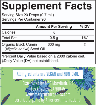MaryRuth Organics Organic Black Seed Oil Liquid Drops