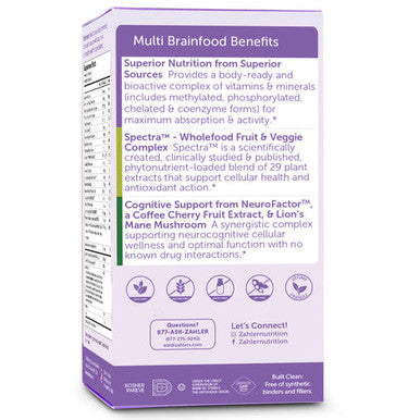 Multivitamin Brainfood 60 Caps By Advanced Nutrition By Zahler