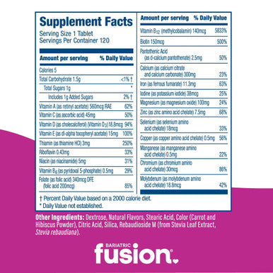 Bariatric Fusion Bundle & Save - Mixed Berry Complete Chewable Multivitamin 120 Tablets 12 Bottles