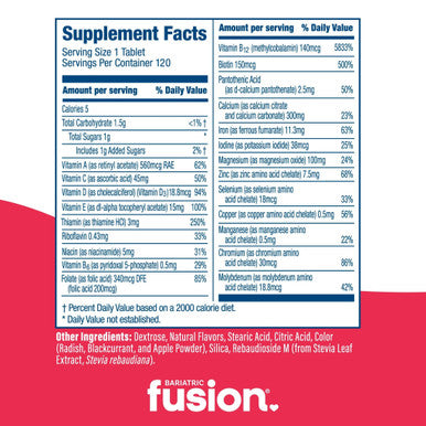 Bariatric Fusion Bundle & Save - Strawberry Complete Chewable Multivitamin 120 Tablets 12 Bottles