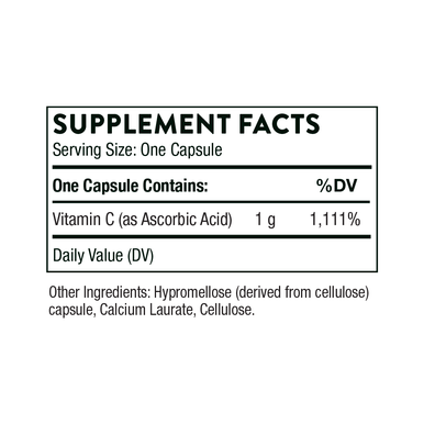 Thorne Ascorbic Acid (60 count) 60 Capsules