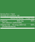 Nutritionl Calcium 600 + D3 400 Tablets 100's