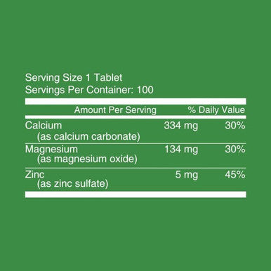 Nutritionl Calcium Magnesium & Zinc Tablets 100's