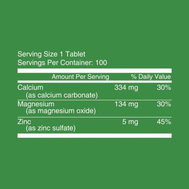 Nutritionl Calcium Magnesium & Zinc Dietary Supplement, 100 Tablets