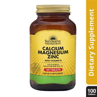 Sunshine Nutrition Calcium Magnesium Zinc With Vitamin D3 100 Tablets