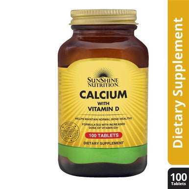 Sunshine Nutrition Calcium With Vitamin D3 100 Tablets