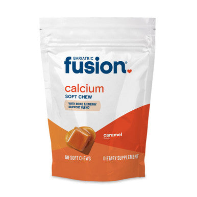 Bariatric Fusion Calcium Citrate 500mg and Energy Soft Chew Bariatric Vitamin Caramel Flavor 60 Count