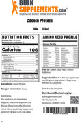 BulkSupplements.com Casein Protein Powder - Low Carb Protein Powder - Paleo Protein Powder - Flavorless Protein Powder - Clean Protein (500 Grams)