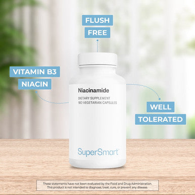 Supersmart Niacinamide 2000 mg Per Day Vitamin B3 Improves Joint Mobility Helps Reduce Psychological Effects of Stress Bad Feelings NonGMO Gluten Free 180 Vegetarian Capsules
