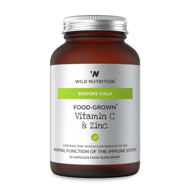 Wild Nutrition Food-Grown Vitamin C & Zinc 30 Capsules