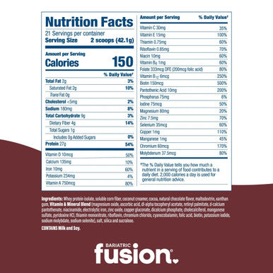 Bariatric Fusion Chocolate High Protein Meal Replacement 884.1 g