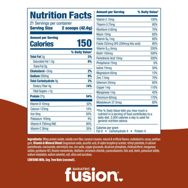 Bariatric Fusion Chocolate Peanut Butter High Protein meal 894 g