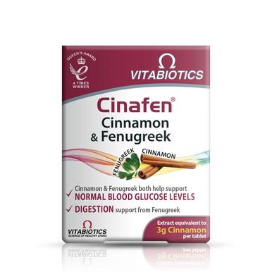 Vitabiotics Cinafen Cinnamon And Fenugreek 60 Tablets