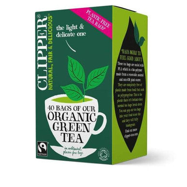 Clipper Organic Green Tea 40 Unbleached Plastic-Free Tea Bags