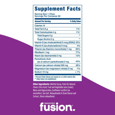 Bariatric Fusion Cran-Grape Calcium Citrate Chews 60 count