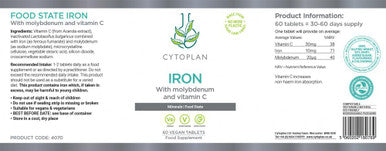 Cytoplan Iron with Molybdenum and Vitamin C 60's
