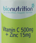 Bio Nutrition Vitamin C 500Mg + Zinc 15Mg : Antioxidant And Immune Vitamin And Mineral Combination : 125 Vegi Tablets