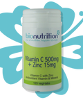 Bio Nutrition Vitamin C 500Mg + Zinc 15Mg : Antioxidant And Immune Vitamin And Mineral Combination : 125 Vegi Tablets