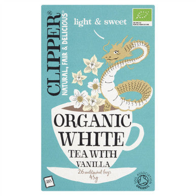 Clipper Organic White Tea with Vanilla 26 Unbleached Bags 45g