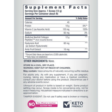 NeoCell Super Collagen Plus with Vitamin C and Hyaluronic Acid, Collagen Type 1 and 3, 20.6 Oz
