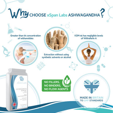Xspanlabs Ashwagandha KSM-66, 500mg per capsule Ã¢â‚¬â€œ 90 capsules