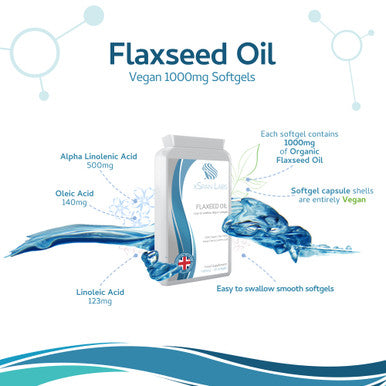 Xspanlabs FlaxseeOil Capsules 1000mg Ã¢â‚¬â€œ 90 Vegan Soft Gels Rich in Omega 3, 6 & 9