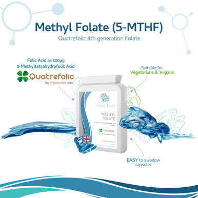 Xspanlabs Methyl Folate 600Ã‚Âµg - 90 Capsules as Quatrefolic 5-MTHF Supplement