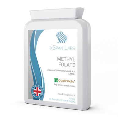 Xspanlabs Methyl Folate 600Ã‚Âµg - 90 Capsules as Quatrefolic 5-MTHF Supplement
