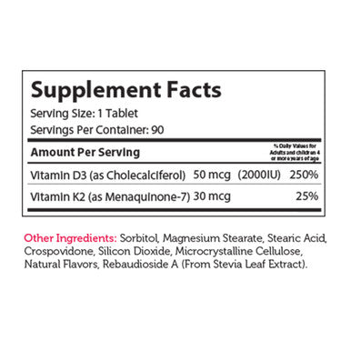 Zahler's Junior D3 & K2 Childrens Health 90 Tablets