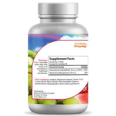 Zahler's Junior D3 & K2 Childrens Health 90 Tablets