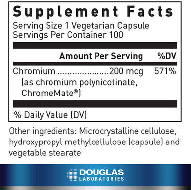 Douglas Labs, Chromium, 200 mcg, 100 vcaps