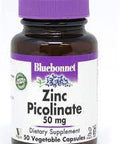 Bluebonnet Nutrition Zinc Picolinate Vegetarian Capsules, 50 mg, 50 Count