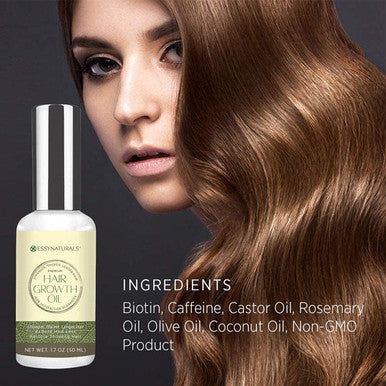 Natural Hair Growth Oil with Caffeine and Biotin - Hair Growth Oil for Stronger, Thicker, Longer Hair 1.7 oz