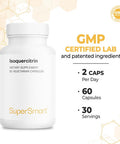 Supersmart IsoQuercitrin 200 mg Per Day Bioflavonoid Supplement Antioxidant Contains Quercetin Rutin Cardio Protective Effects NonGMO Gluten Free 60 Vegetarian Capsules