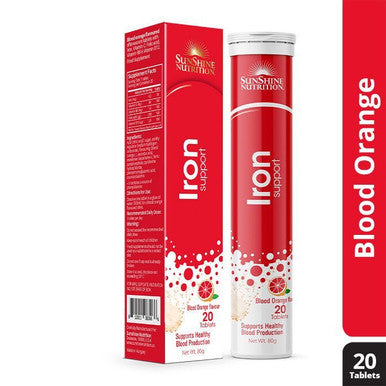 Sunshine Nutrition Iron Blood Orange Flavor Effervescent Tablets 20's
