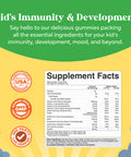 Plant Based Kids Multivitamin Gummies - Multivitamin for Kids Immunity Support Gummies with Vitamins A C D3 E B Zinc - Halal Gelatin and Gluten Free Non-GMO Kids Vitamins Gummy Multivitamin Formula