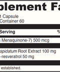 DaVinci Vitamin K2+Resveratrol60 vegcaps