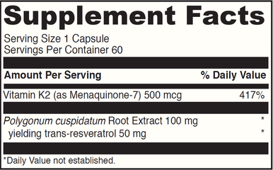 DaVinci Vitamin K2+Resveratrol60 vegcaps